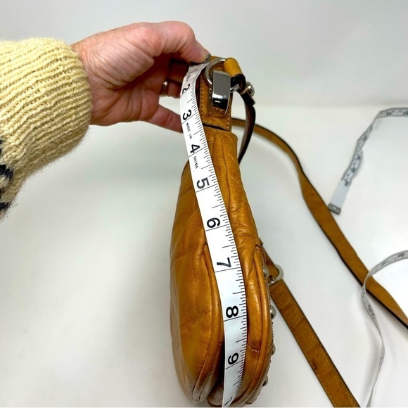 B. Makowsky Studded Leather Crossbody Purse – Cheetah Lining, Adjustable Strap - Picture 11 of 15